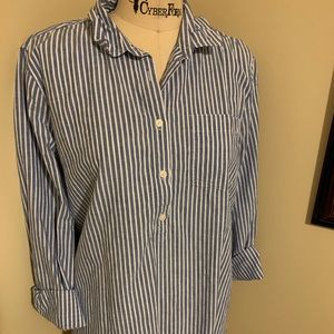 Blue and white stripe, 1/3 button J.Crew  shirt